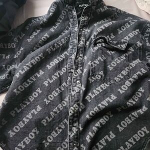 PLAYBOY Charcoal Logo Shirt